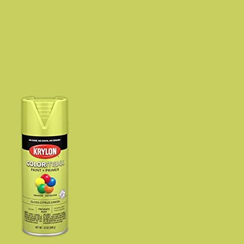 12 oz Krylon K05512007 Citrus Green COLORmaxx Paint & Primer Spray Paint, Gloss