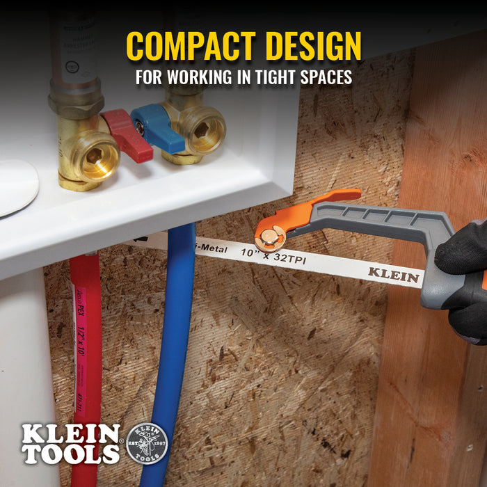 Klein Tools 31432FC Compact Finish-Cut Hacksaw