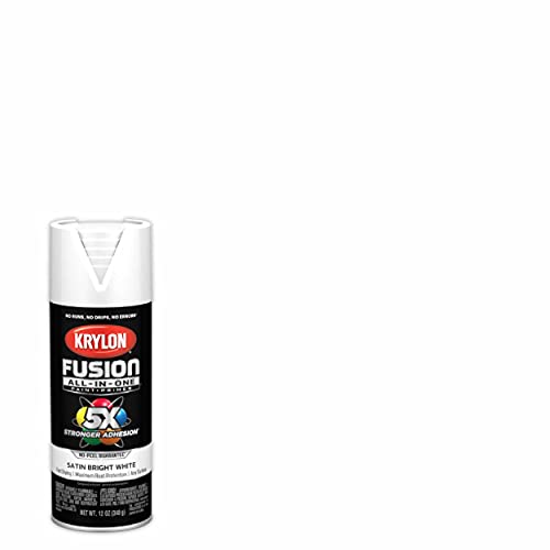 Krylon Fusion All-In-One Adhesive Spray Paint for Indoor/Outdoor Use, 12 oz, Bright White