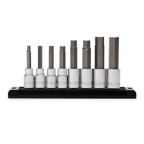 GEARWRENCH Mid Length Hex Bit Socket Set 1/2 Drive 8 Piece SAE | 82585