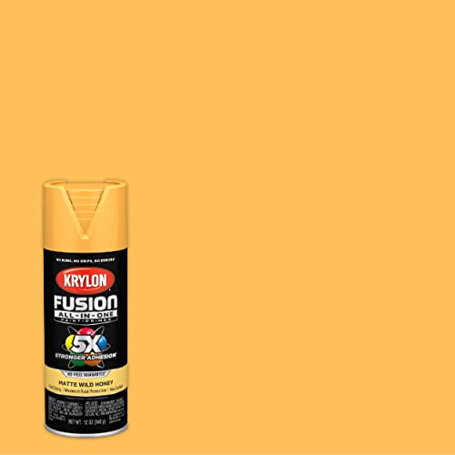 Krylon Fusion All-In-One Adhesive Spray Paint for Indoor/Outdoor Use, 12 oz, Wild Honey