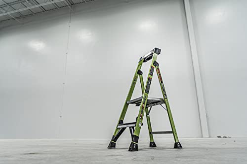 Little Giant Ladders, MightyLite 2.0, 4' Stepladder with Ground Cue, Fiberglass, Type IAA, 375 lbs Weight Rating, (15404-001), Green