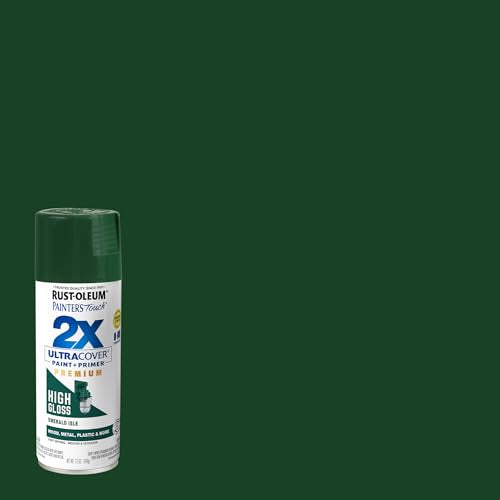 Rust-Oleum 366989 Painter's Touch 2X Ultra Cover Spray Paint, 12 oz, High Gloss Emerald Isle
