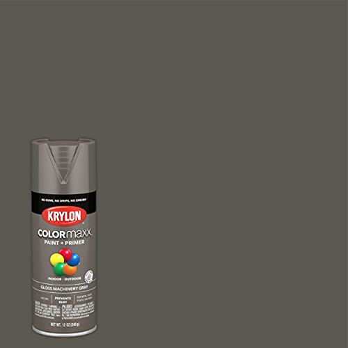 12 oz Krylon K05599007 Machinery Gray COLORmaxx Paint & Primer Spray Paint, Gloss