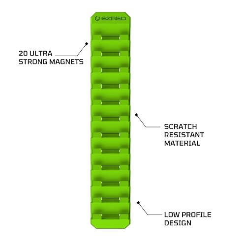 EZRED FWR12-G Magnetic Flexible 12 Slot Wrench Rack Holder Non-Marring Slim Design Storage Organization