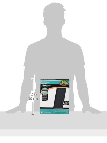 Gator 9" x 11" Waterproof Sanding Sheets, 180 Grit, 25 Pack