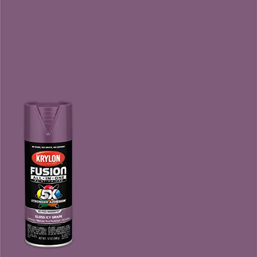 Krylon Fusion All-In-One Adhesive Spray Paint for Indoor/Outdoor Use, 12 oz, Icy Grape