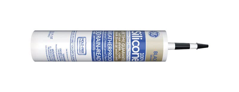GE 2813670 Advanced Silicone 2 Window & Door Sealant, Black, 10.1 oz. (Pack of 12)