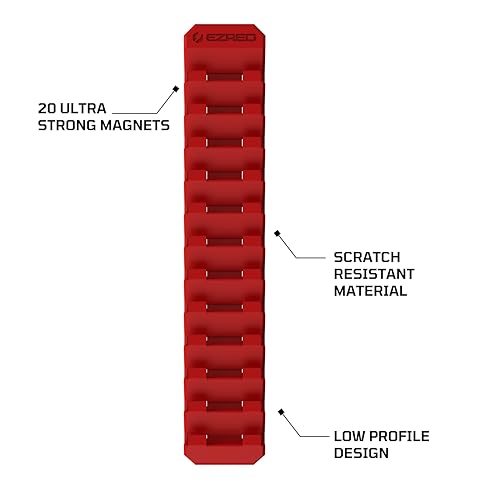 EZ RED Magnetic Flexible 12 Slot Wrench Rack Holder Non-Marring Slim Design Storage Organization