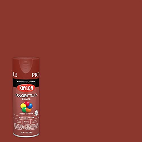 12 oz Krylon K05583007 Red Oxide COLORmaxx Paint & Primer Spray Paint, Primer
