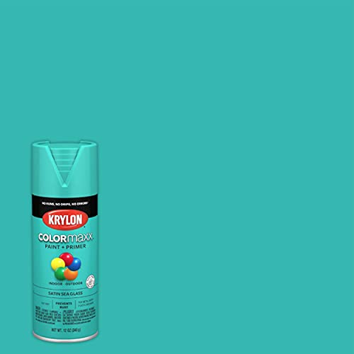 12 oz Krylon K05576007 Sea Glass COLORmaxx Paint & Primer Spray Paint, Satin