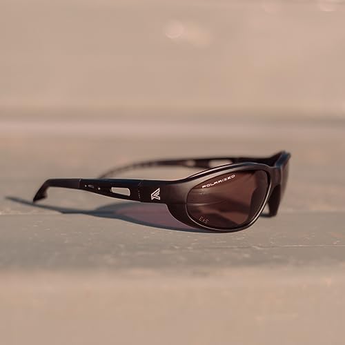 EDGE Dakura | Polarized Safety Glasses | ANSI Rated | Anti-Slip | 99.9% UV Protection | 3X Dipper Anti-Scratch (Black, Polarized Copper Driving)