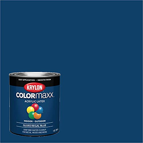 1 qt Krylon K05646007 Regal Blue COLORmaxx Paint & Primer, Gloss