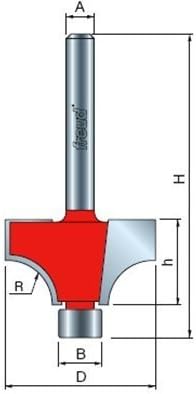 Freud 36-116 Corner Beading Router Bit 1/2" Radius 1/4" Shank w/ Free 2oz Gorilla Glue