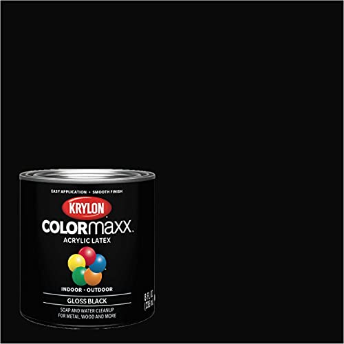 1/2 pt Krylon K05605007 Black COLORmaxx Paint & Primer, Gloss