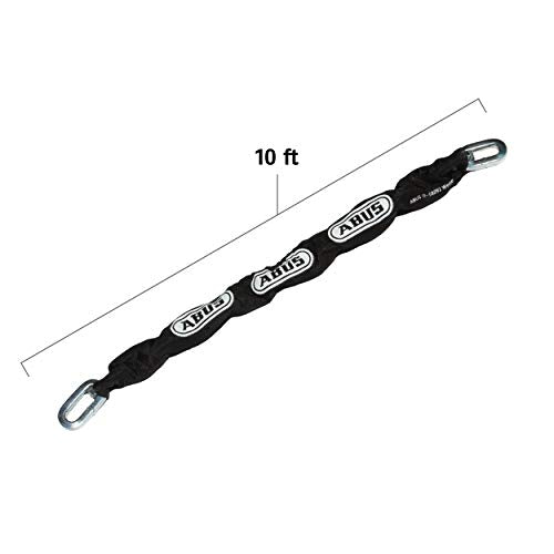 ABUS Hardened Steel 10KS 10 Foot x 3/8" Thick Square Security Chain for Bikes, Containers, Trailers, ATV's, Motorcycles and Personal/Industrial Property