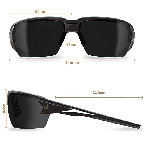 EDGE Pumori Z87 Rated Polarized Safety Glasses: Men's Safety Glasses, Adjustable TPR, Non-Slip, Tinted Safety Glasses, Flexible Polycarbonate Frames, Nylon Lenses, 99% UV Protection Men's Sunglasses