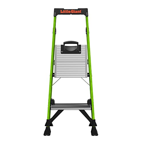 Little Giant Ladders, MightyLite 2.0, 4' Stepladder with Ground Cue, Fiberglass, Type IAA, 375 lbs Weight Rating, (15404-001), Green