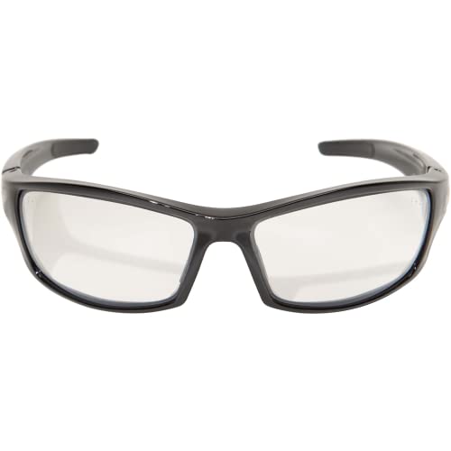 Edge SR111AR Reclus Wrap-Around Safety Glasses, Anti-Scratch, Non-Slip, UV 400, Military Grade, ANSI/ISEA & MCEPS Compliant, 5.04" Wide, Black Frame/Anti-Reflective Clear Lens, One Size