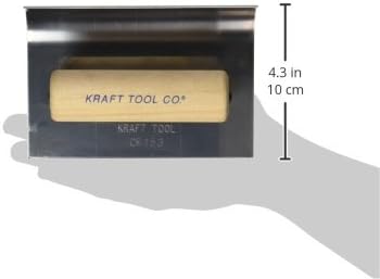 Kraft Tool CF153 1-Inch Radius Inside Curb and Sidewalk Tool with Wood Handle, 6 x 4-Inch
