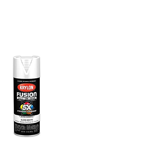 Krylon 12 oz K02727007 White Fusion All-In-One Paint & Primer Spray Paint, Gloss