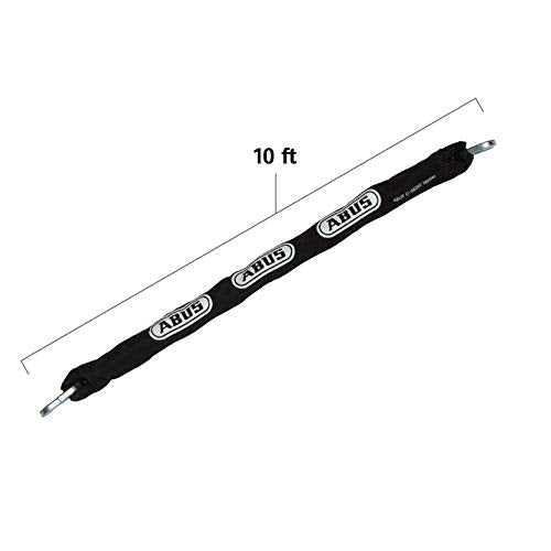 ABUS Hardened Steel 8KS 10 Foot x 5/16" Thick Square Security Chain for Bikes, Containers, Trailers, ATV, Motorcycles and Personal/Industrial Property