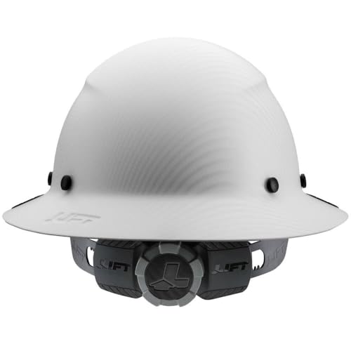 LIFT DAX Full Brim Hard Hat, White Carbon Matte, Fiber Resin Construction HDF-24CWM
