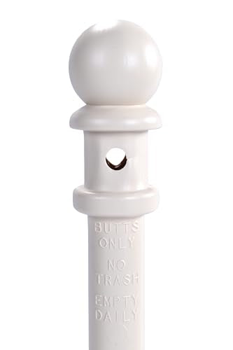 Eagle 1202BEI Galvanized Steel Poly Tube Cigarette Butt Receptacle, 2 gallon Capacity, 35" Height, 11" Diameter, Beige