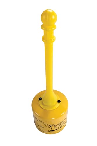Eagle 1205 Galvanized Steel Poly Tube Cigarette Butt Receptacle, 5 Gallon Capacity, 40" Height, 12" Diameter, Yellow