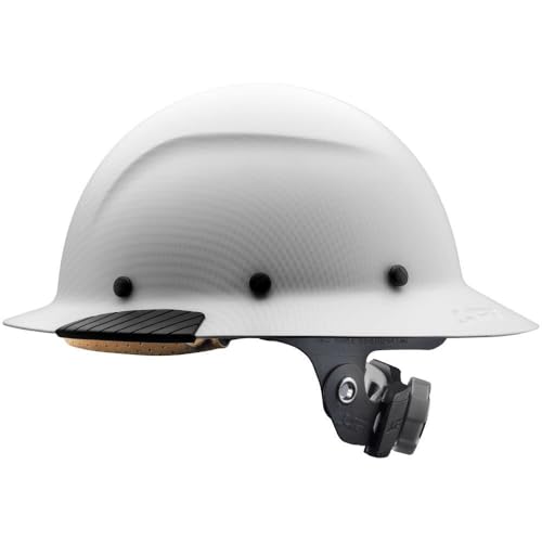 LIFT DAX Full Brim Hard Hat, White Carbon Matte, Fiber Resin Construction HDF-24CWM