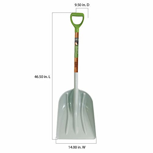 AMES 2682700 Poly Scoop with Hardwood Handle and D-Grip, 46-Inch, Brown