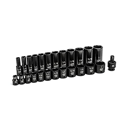 GEARWRENCH 25 Pc. 3/8" Drive 6 Pt. SAE Impact Socket Set, Standard & Deep - 84919N