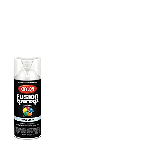 Krylon Fusion All-In-One Adhesive Spray Paint for Indoor/Outdoor Use, 12 oz, Clear