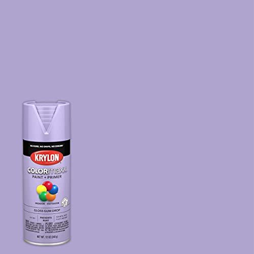 12 oz Krylon K05521007 Gum Drop COLORmaxx Paint & Primer Spray Paint, Gloss