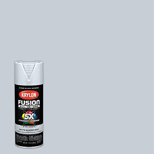 Krylon Fusion All-In-One Adhesive Spray Paint for Indoor/Outdoor Use, 12 oz, Glacier Gray