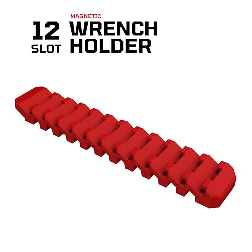 EZ RED Magnetic Flexible 12 Slot Wrench Rack Holder Non-Marring Slim Design Storage Organization
