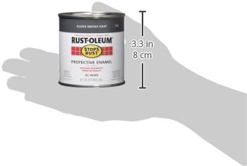 Rust-Oleum 7786730 Stops Rust Brush On Paint, Half Pint, Gloss Smoke Gray, 8 Fl Oz (Pack of 1)
