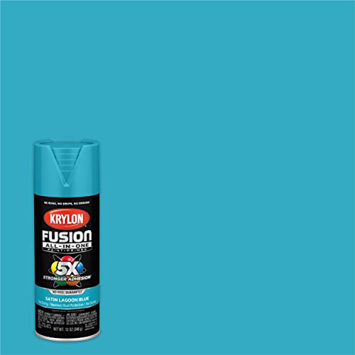 Krylon Fusion All-In-One Adhesive Spray Paint for Indoor/Outdoor Use, 12 oz, Lagoon Blue