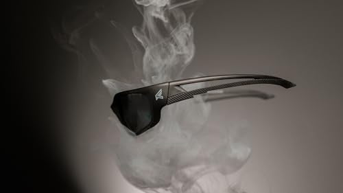 EDGE SK-XL111VS Kazbek XL Wrap-Around Safety Glasses, Anti-Scratch, Non-Slip, UV 400, Military Grade, ANSI/ISEA & MCEPS Compliant, XL Wide Fit, Black Frame/Clear Lens