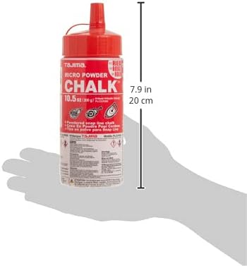 TAJIMA Micro Chalk - Red 10.5 oz (300g) Ultra-Fine Snap-Line Chalk with Durable Bottle & Easy-Fill Nozzle - PLC2-R300