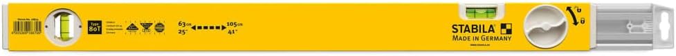 Stabila 29441 Type 80 T Extendable Spirit Level Tool, 25 Inch - 41 Inch