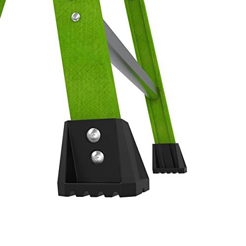 Little Giant Ladders, MightyLite 2.0, 4' Stepladder with Ground Cue, Fiberglass, Type IAA, 375 lbs Weight Rating, (15404-001), Green
