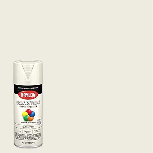 12 oz Krylon K05524007 Ivory COLORmaxx Paint & Primer Spray Paint, Gloss