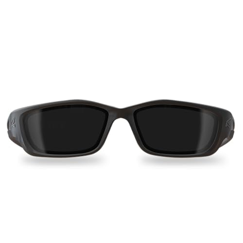 EDGE SK-XL116VS Kazbek XL Wrap-Around Anti-Fog/Vapor Shield Safety Glasses, Anti-Scratch, Non-Slip, UV 400, Military Grade, ANSI/ISEA & MCEPS Compliant, XL Wide Fit (Black Frame, Smoke Lens)