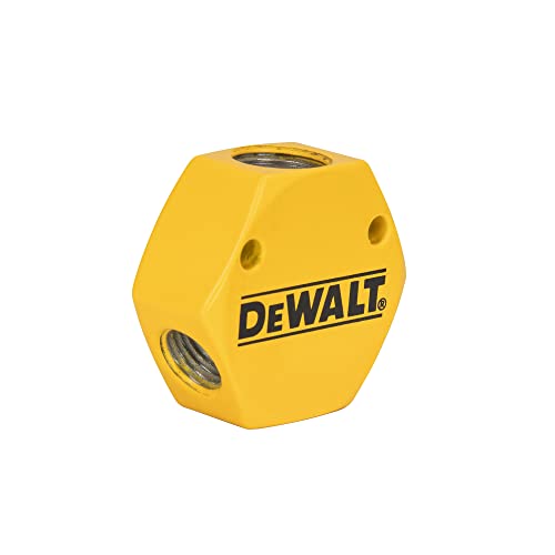 DEWALT 3-Way 3/8-Inch FNPT Inlet Hockey Puck Flat Manifold with three 1/4-Inch FNPT Outlets (DXCM041-0116)