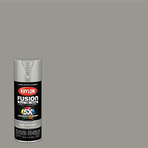12 oz Krylon K02723007 Smoke Gray Fusion All-In-One Paint & Primer Spray Paint, Gloss