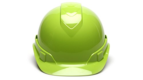 Pyramex Ridgeline Cap Style Hard Hat with 4-Point Vented Ratchet, Hi-Vis Green by Pyramex Safety