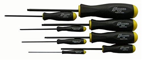 Bondhus 10632 Set of 8 Balldriver Screwdrivers, ProGuard Finish, sizes .050-5/32-Inch