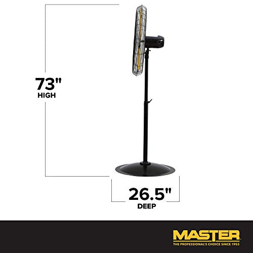 Master 30 Inch Oscillating Industrial High Velocity Free Standing Pedistal Fan for Commercial, Shop or Garage, All Steel Construction (MAC-30POSC)
