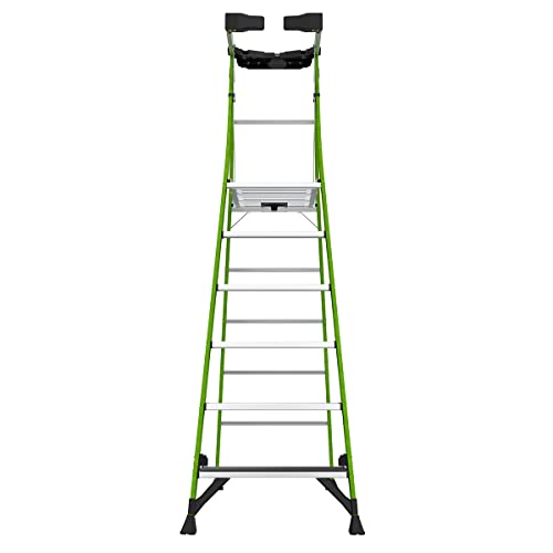 Fortress, 6' Model - ANSI Type IAA - 375 lb Rated, Fiberglass Platform Ladder with Ground CUE, Wraparound Enclosure, and Auto-Closing Gate